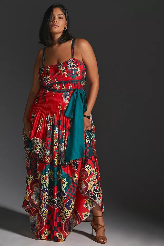 Bhanuni by Jyoti Pleated Floral Midi Dress | Anthropologie (US)