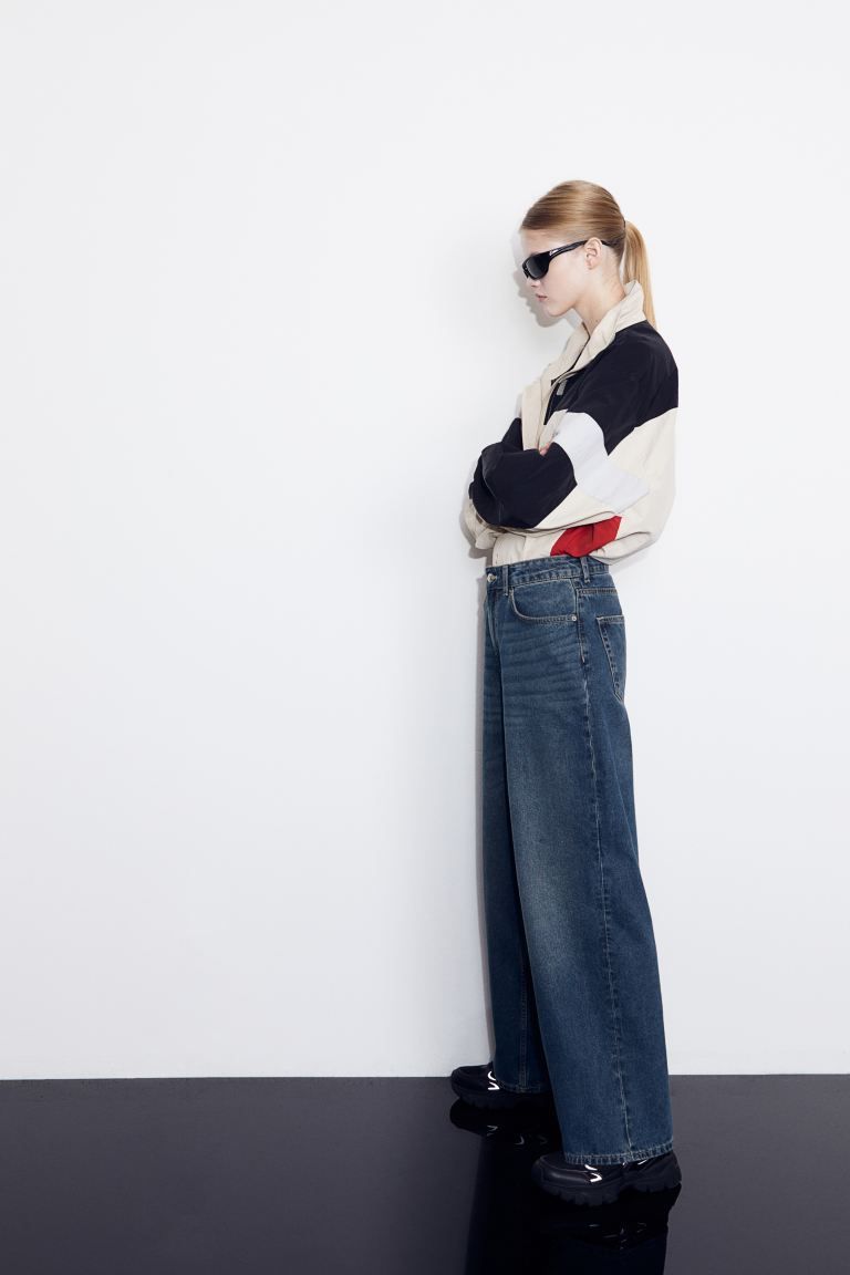 90s Baggy High Jeans - Dark denim blue - Ladies | H&M US | H&M (US + CA)