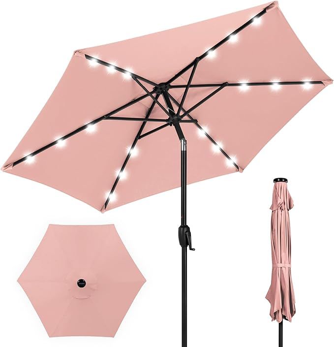 Best Choice Products 7.5ft Outdoor Solar Market Table Patio Umbrella for Deck, Pool w/Tilt, Crank... | Amazon (US)