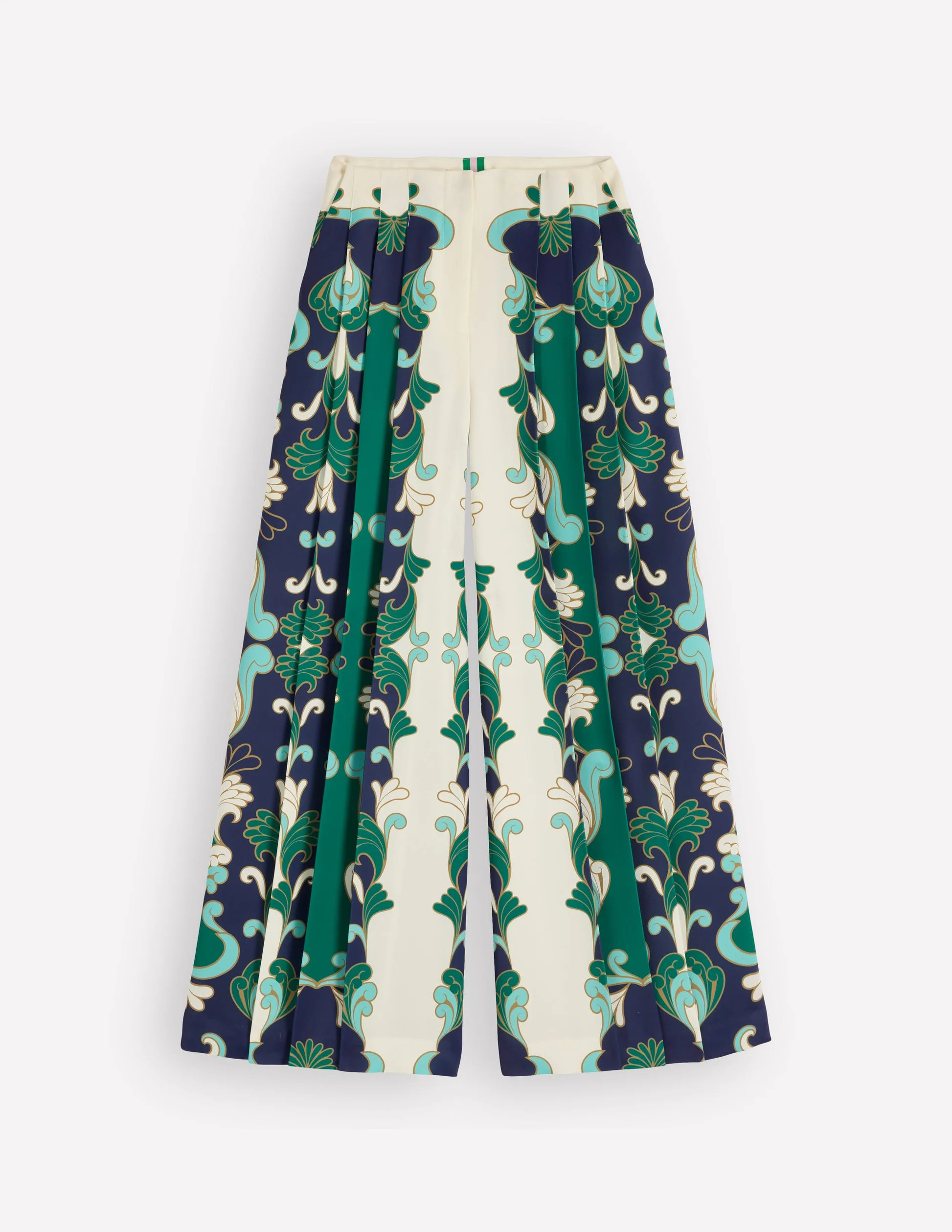 Regent Wide Leg Pants-Ivory, Foliage Whirl | Boden (US)