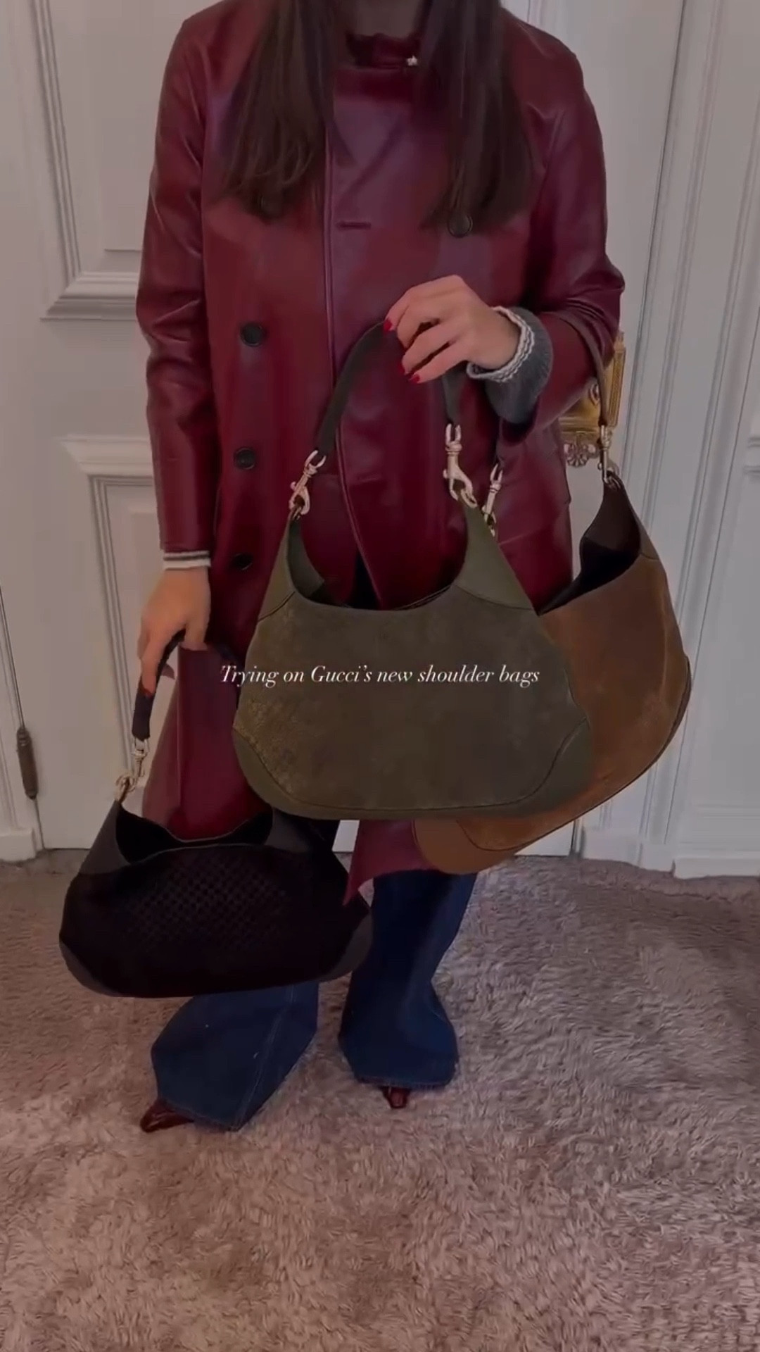 Trying on Gucci’s new suede handbags 🤎

#LTKbag #LTKluxury #LTKspring