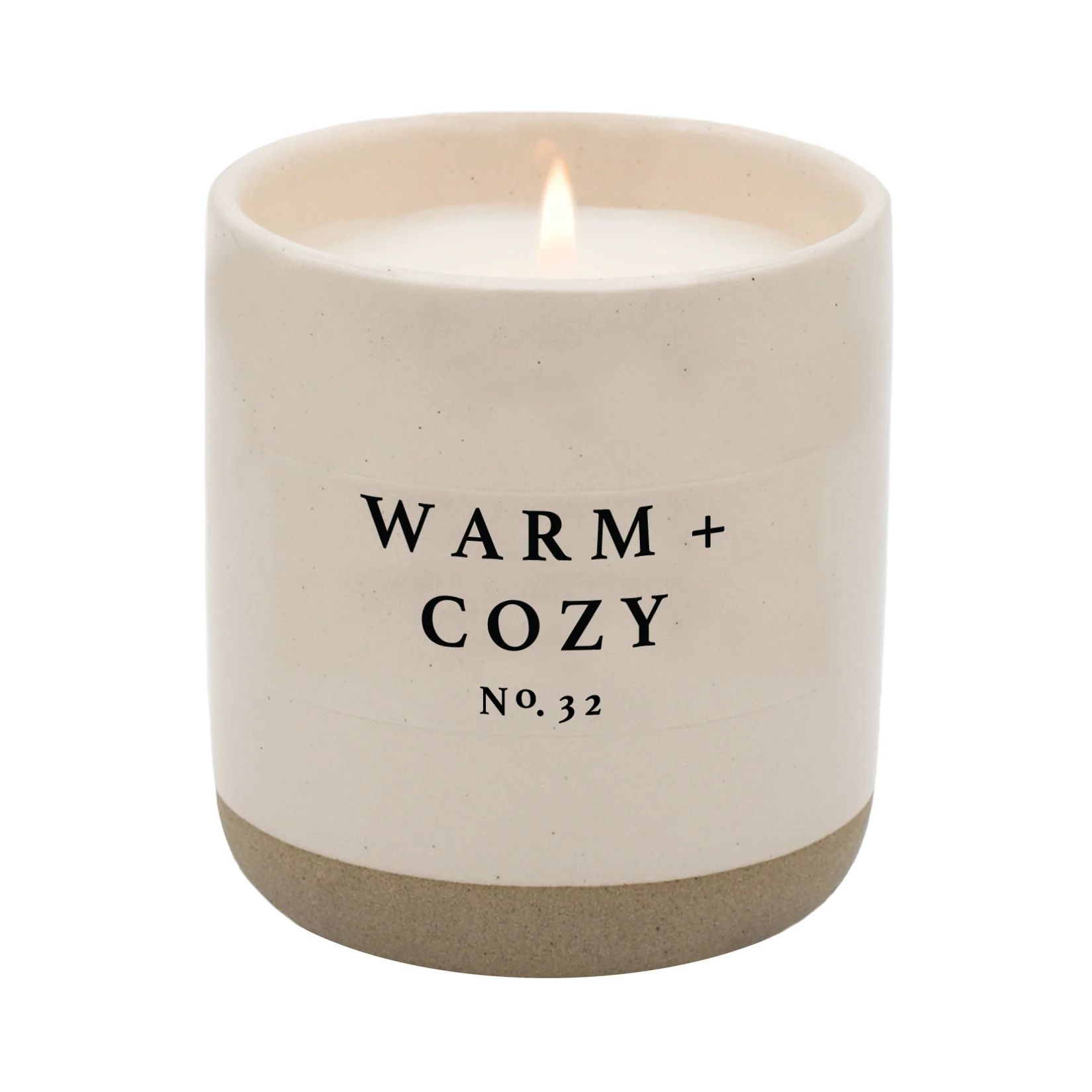 Warm and Cozy Soy Candle - Cream Stoneware Jar - 12 oz | Sweet Water Decor, LLC