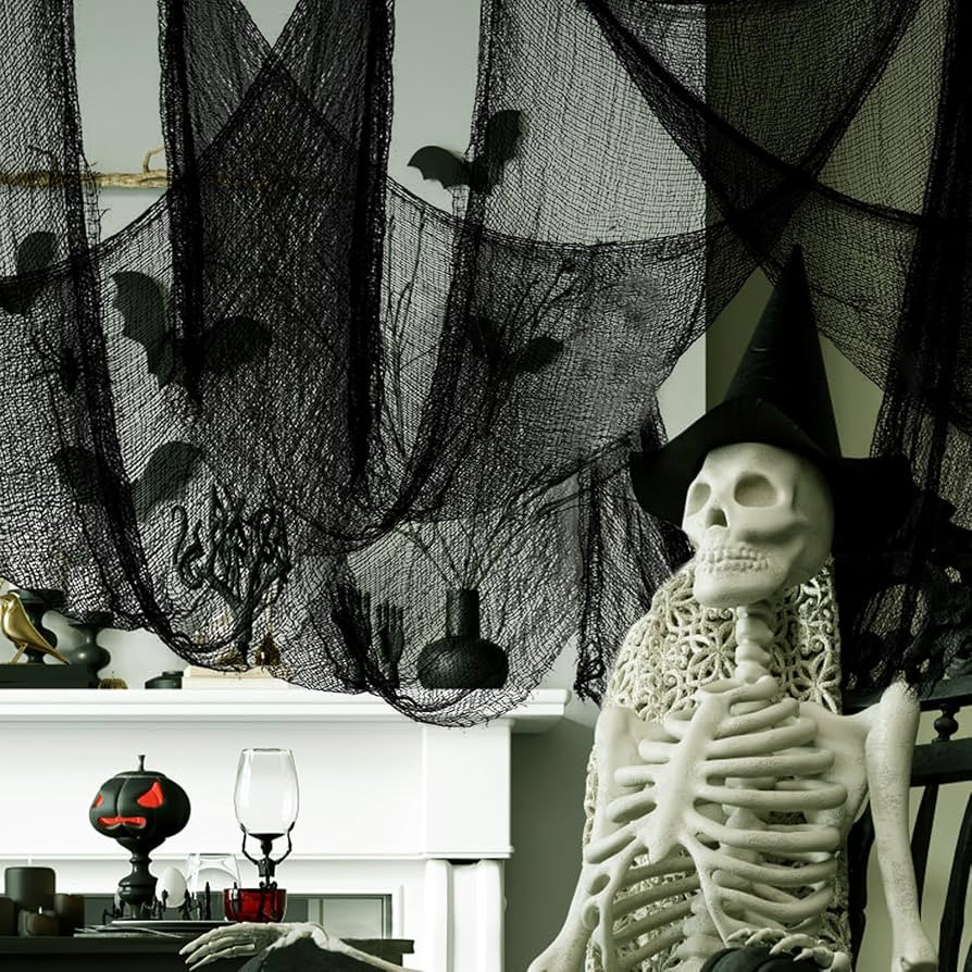 Biubee 5 Pack Halloween Decor Creepy Gauze Cloth- Black Scary Fabric Spooky Halloween Decorations... | Amazon (US)
