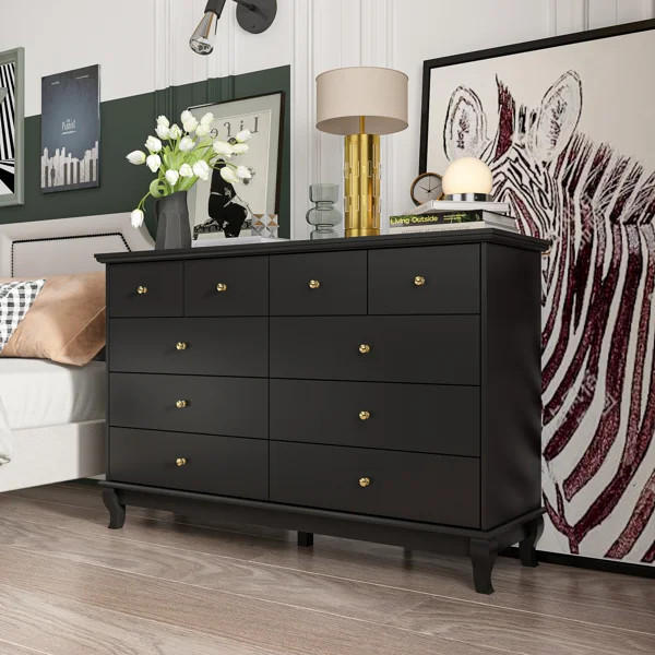 Rosmeri 10 Drawer 55.1" W Double Dresser | Wayfair North America