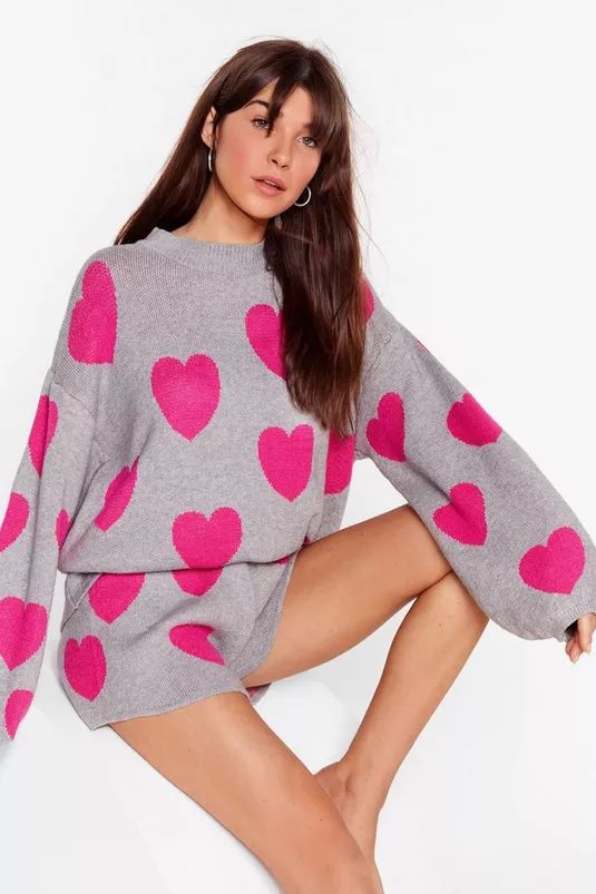 Heart Sweater And Shorts Lounge Set | Nasty Gal (US)