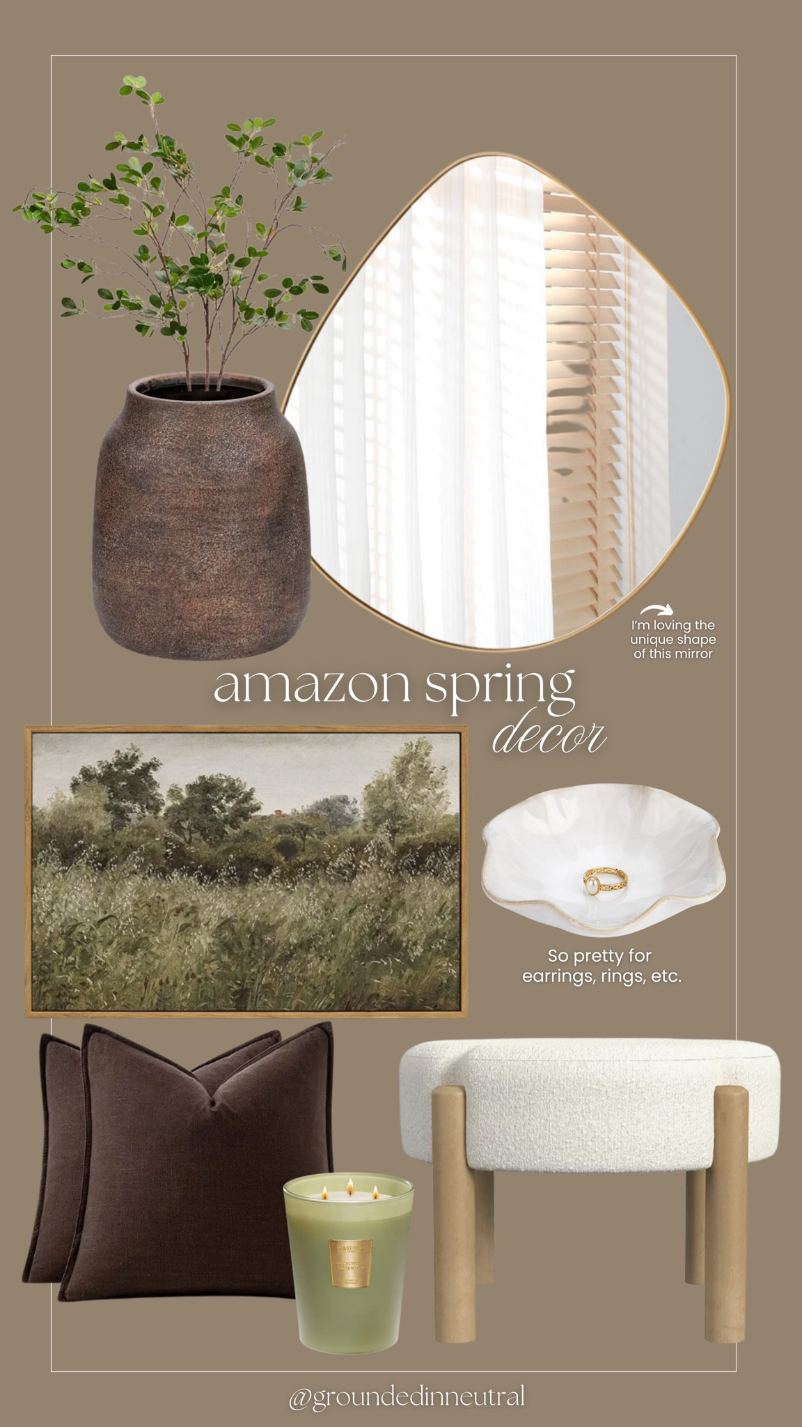 Amazon spring home decor finds. I’m loving this landscape art and this beautiful vase. 🌱🤎

Throw pillows, ottoman, brass mirror, spring stems, vase, amazon home finds 

#LTKHome #LTKFindsUnder100 #LTKStyleTip