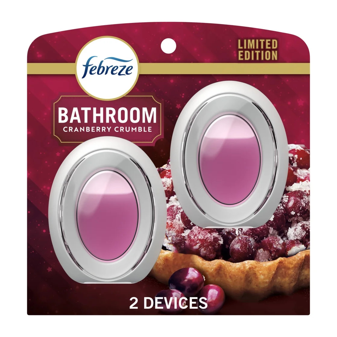 Febreze Bathroom Air Freshener, Odor-Fighting, Cranberry Crumble Scent, 2 Count | Walmart (US)