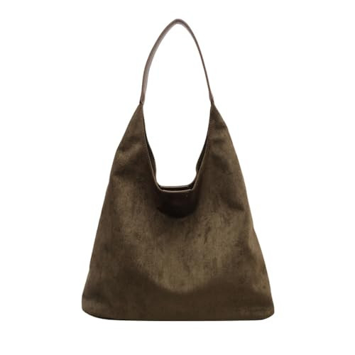 Suede Bags for Women, Brown Suede Leather Bag Suede Purse Slouchy Suede Bag Tote Bag Shoulder Bag (C) | Amazon (US)
