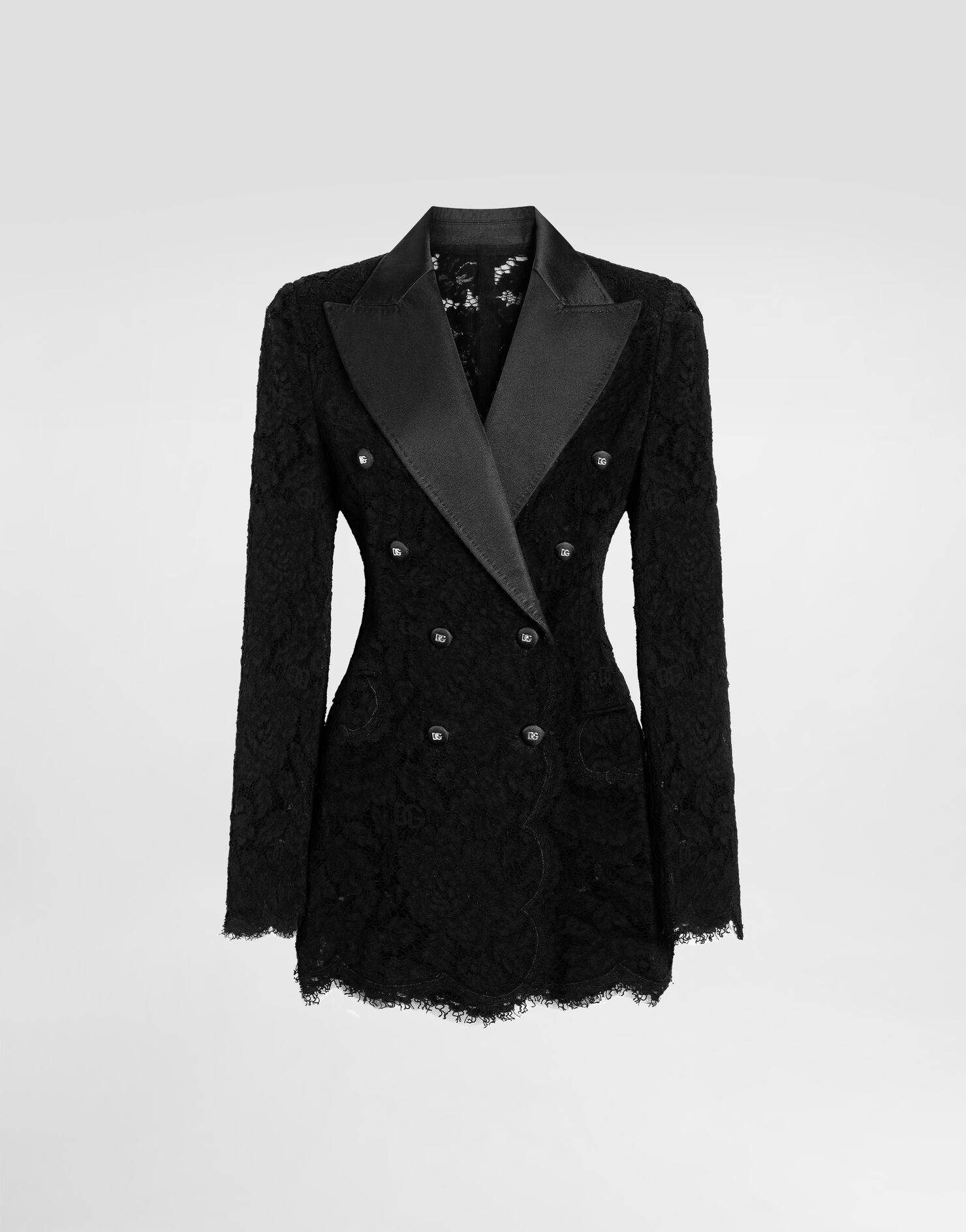 Branded stretch lace Turlington blazer | Dolce & Gabbana US