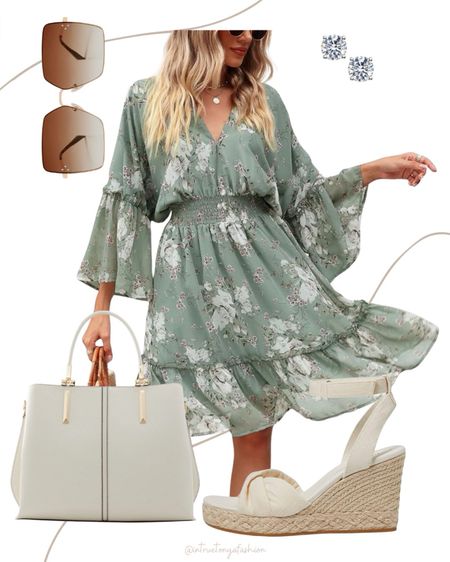 
Easter dress outfit from amazon with a green floral dress, white hand bag, wedge heels and accessories 

//Amazon outfit ideas, casual outfit ideas, casual fashion, amazon fashion, found it on amazon, amazon casual outfit, cute casual outfit, outfit inspo, outfits amazon, outfit ideas, Womens shoes, amazon shoes, Amazon bag, purse, size 4-6, winter outfit Amazon, early spring outfits, spring dress, sun dress, Easter outfit, spring dress, wedding guest dress, spring workwear #ltkworkwear #ltkwedding #ltkshoecrush #ltkitbag #ltkfindsunder100

#LTKfindsunder50 #LTKSeasonal #LTKstyletip