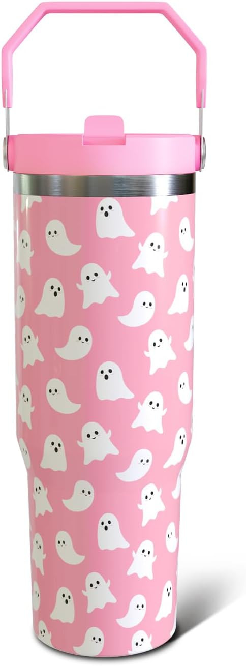 Halloween Ghosts 30oz Tumbler Gifts for Women Girls, Cute Spooky Stainless Steel Insulated Cup, T... | Amazon (US)