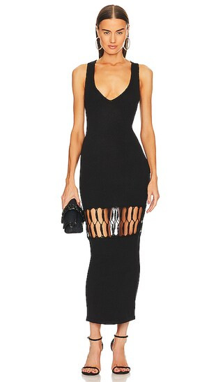 x REVOLVE Nicola Mixed Crochet Maxi Dress in Black | Revolve Clothing (Global)