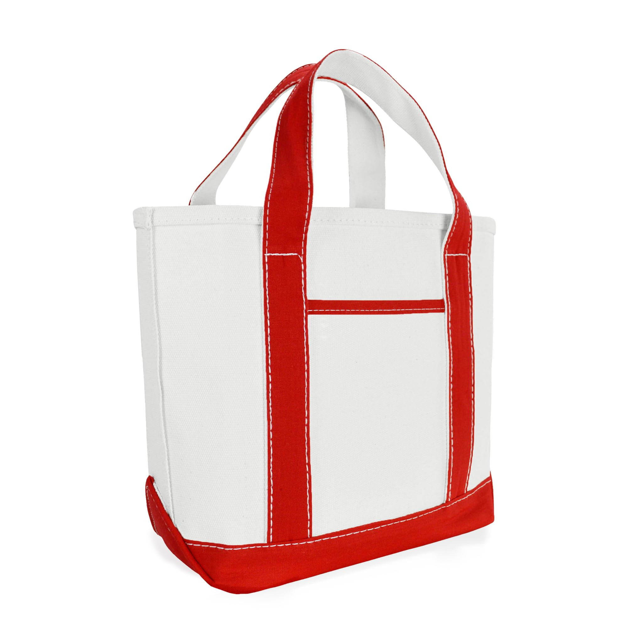 DALIX 14" Mini Small Cotton Canvas Party Favor Wedding Gift Tote Bag in Red White | Amazon (US)