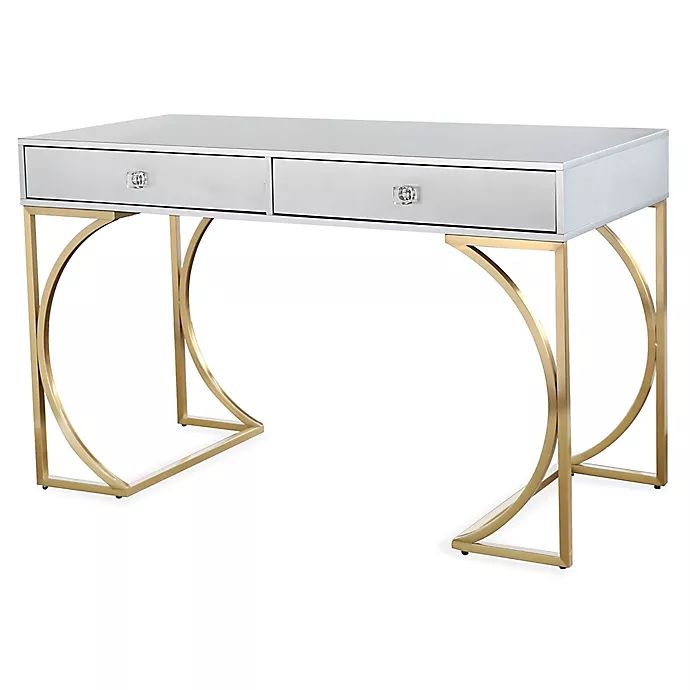 TOV Furniture Lexi Writing Desk in Gold/Grey | Bed Bath & Beyond