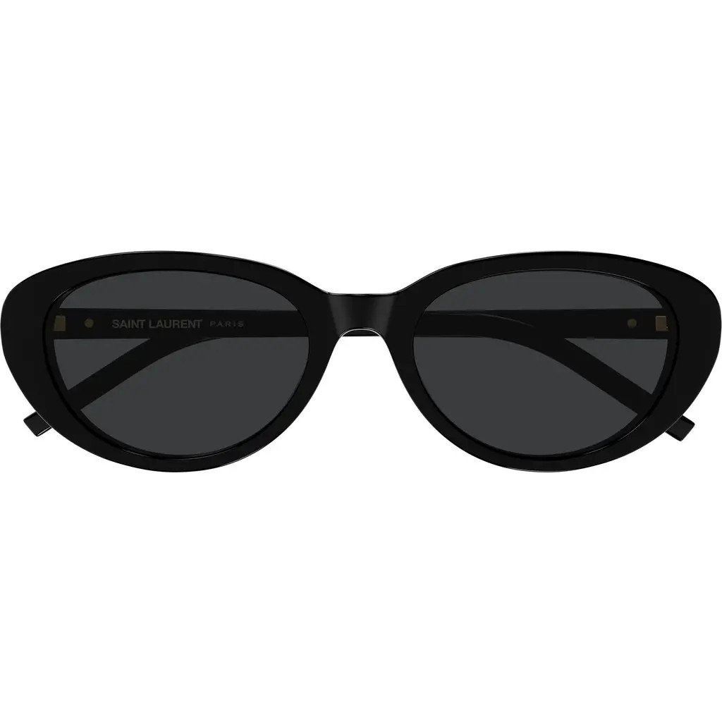 Saint Laurent 55mm Round Sunglasses in Black at Nordstrom | Nordstrom