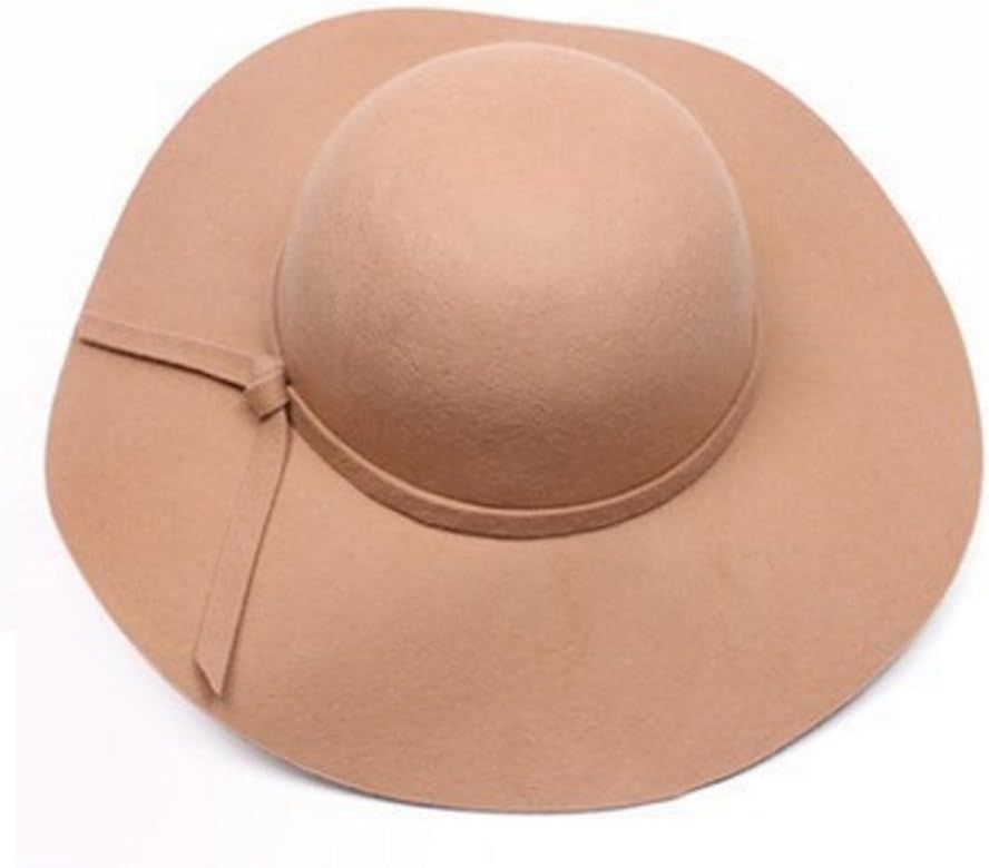 Vintage Baby Girls Floppy Wide Brim Wool Felt Fedora Cloche Hat Cap | Amazon (US)