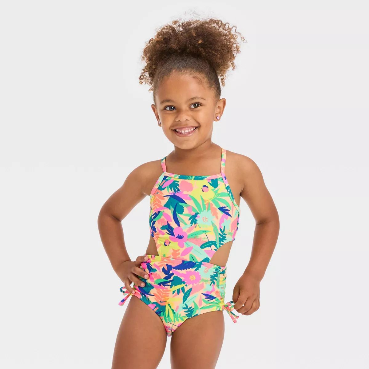 Toddler Girls' Cut Out Floral One Piece Swimsuit - Cat & Jack™ | Target