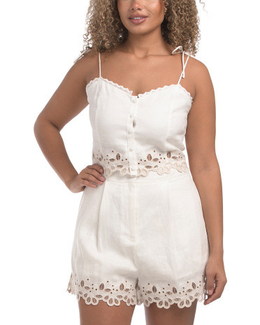 Linen Kiya Embroidered Top | TJ Maxx