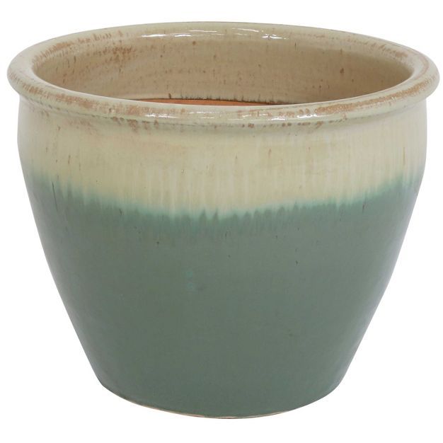 Sunnydaze Chalet Outdoor/Indoor High-Fired Glazed UV- and Frost-Resistant Ceramic Flower Pot Plan... | Target