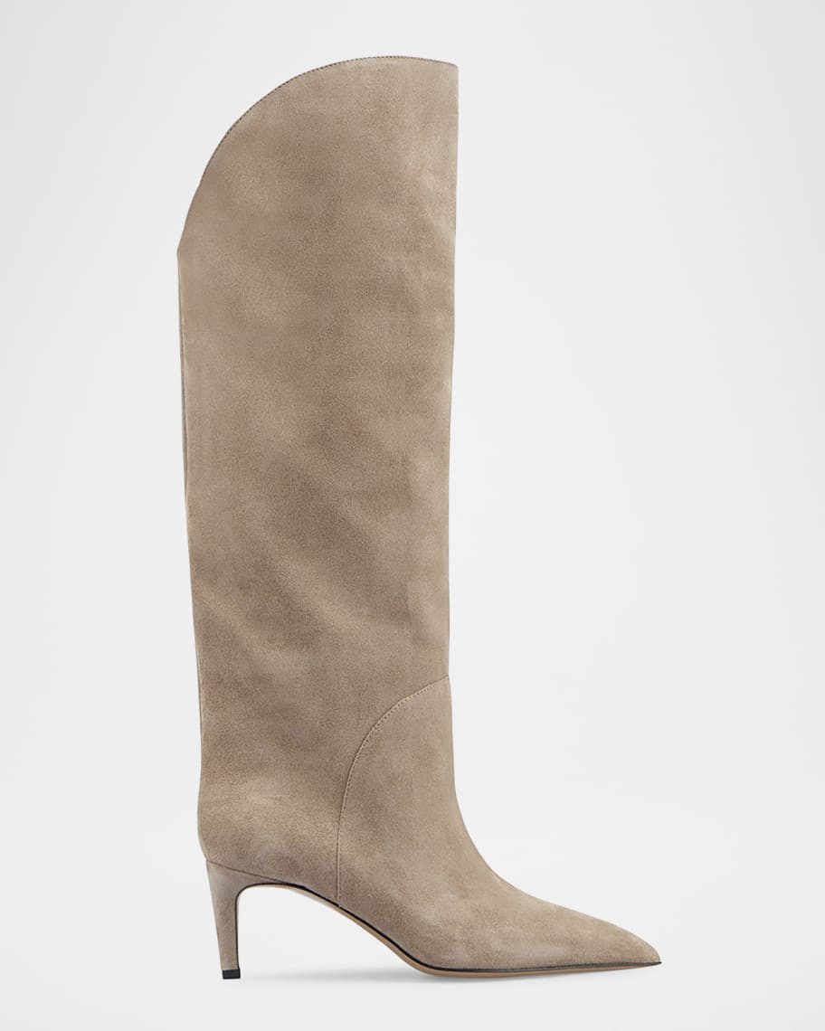 Paris Texas Gaia Suede Stiletto Knee Boots | Neiman Marcus
