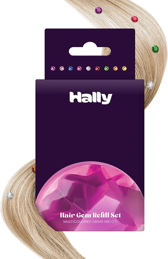 Hally Hair Gems Pen Refill Set - Includes 180 Multicolored Adhesive Gem Stickers Hair Jewels - St... | Amazon (US)
