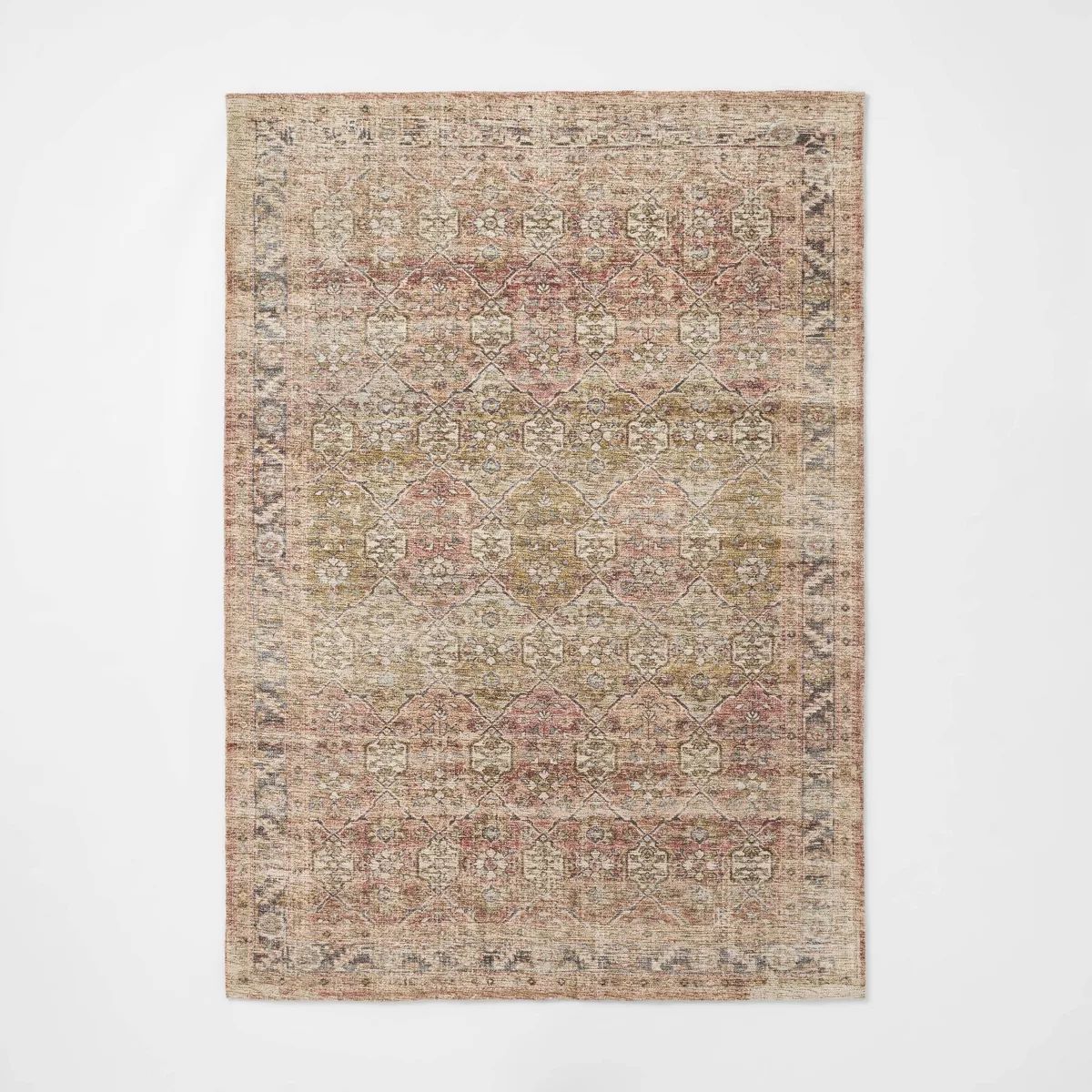 Woodland Woven Area Rug Pink/Green/Blue - Threshold™ designed with Studio McGee | Target