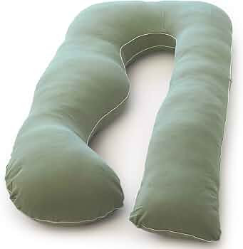 Pharmedoc Pregnancy Pillows, U-Shape Full Body Pillow -Removable Jersey Cotton Cover - Sage - Pre... | Amazon (US)