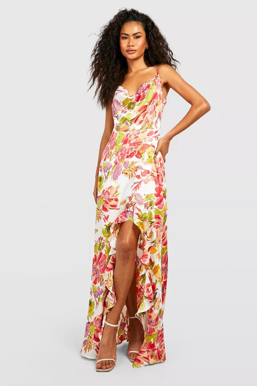 Floral Ruffle Maxi Slip Dress | Boohoo.com (UK & IE)