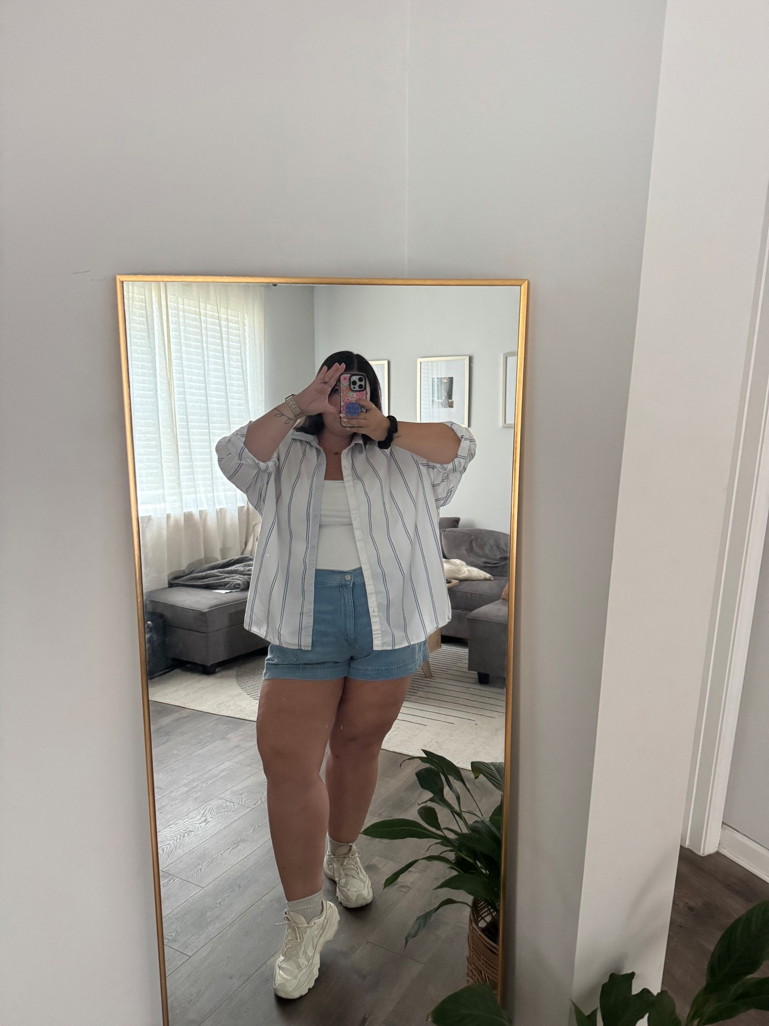 💙🤍 | Short are same style they just don’t have the denim anymore 

#LTKPlusSize #LTKSeasonal #LTKMidsize