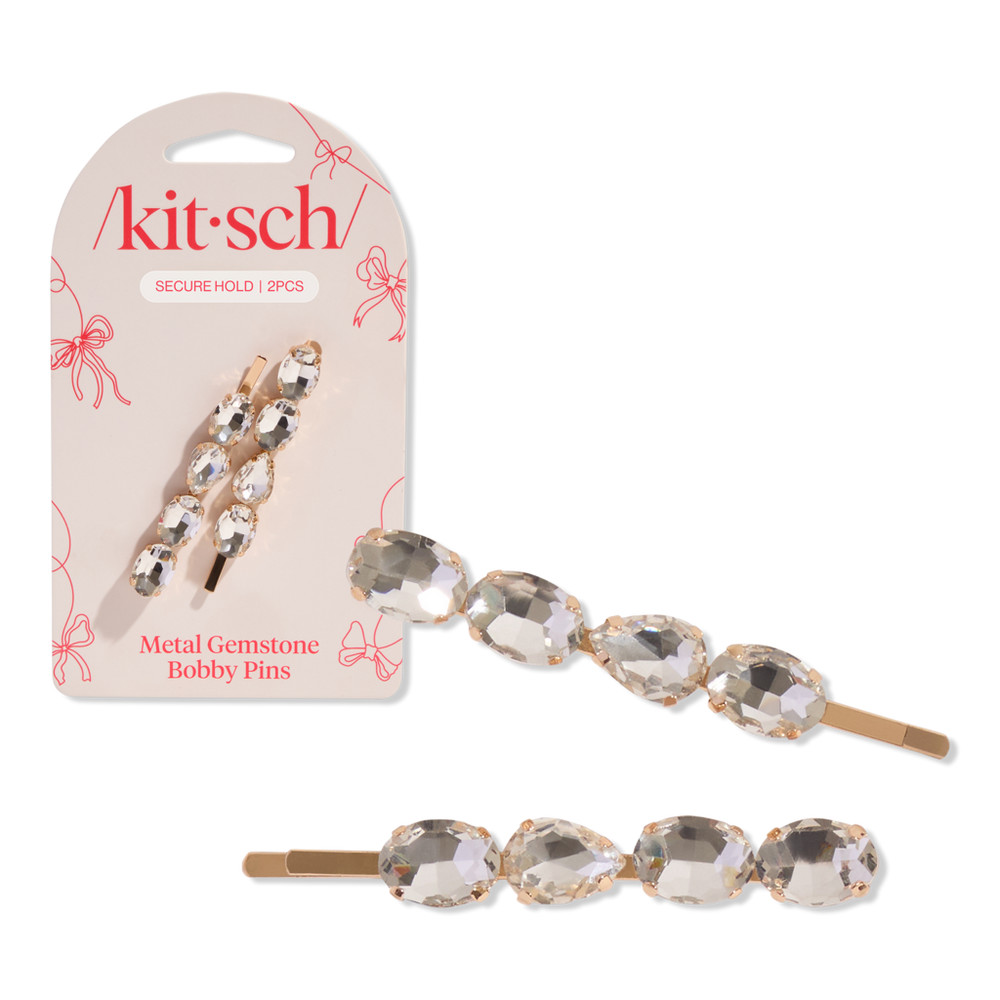 Kitsch Metal Gemstone Bobby Pins 2 Piece Set | Ulta