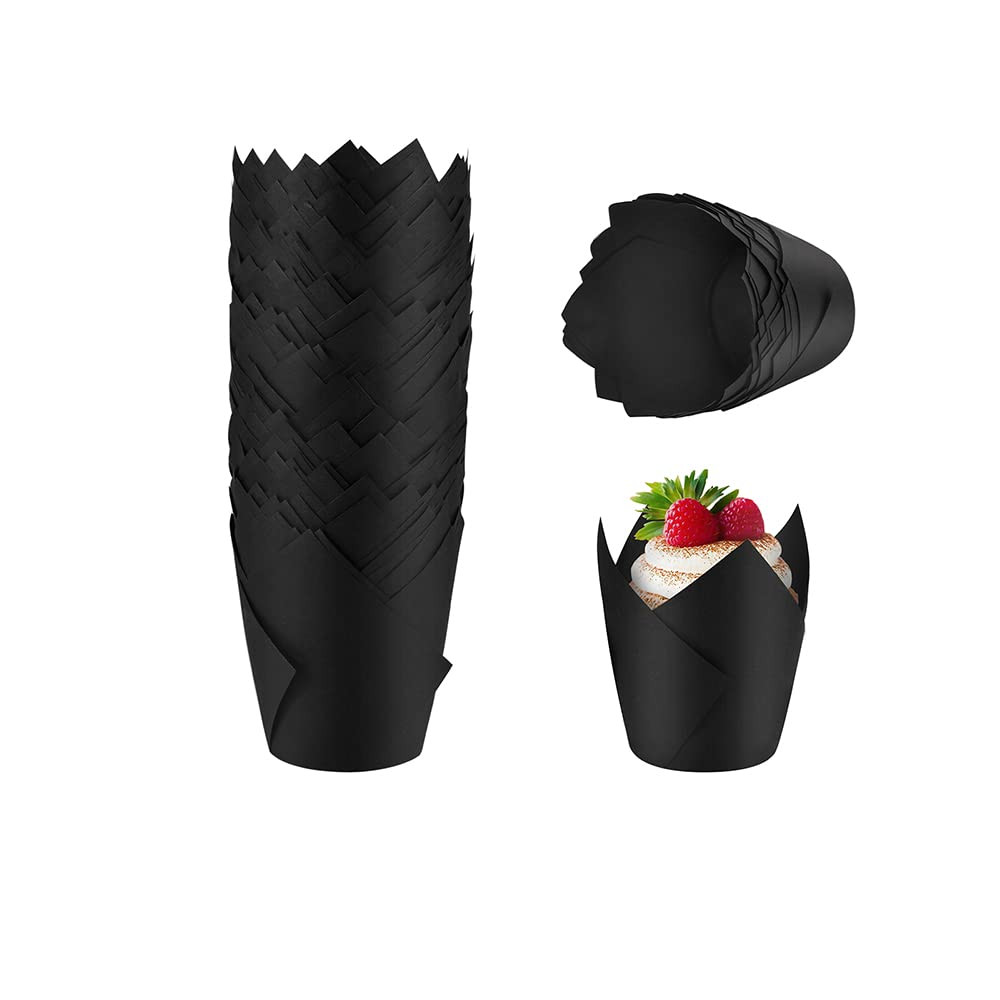 Baking Cups 100Count Cupcake Liners Standard Tulip Baking Paper Cupcake Greaseproof Muffin Liners... | Amazon (US)