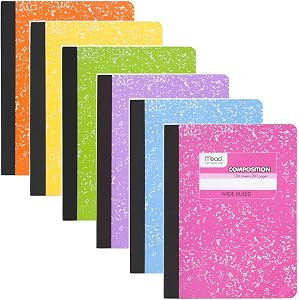 Mead Composition Book, 6 Pack of Wide Ruled Composition Notebooks, Wide Rule paper, 100 sheets (2... | Amazon (US)