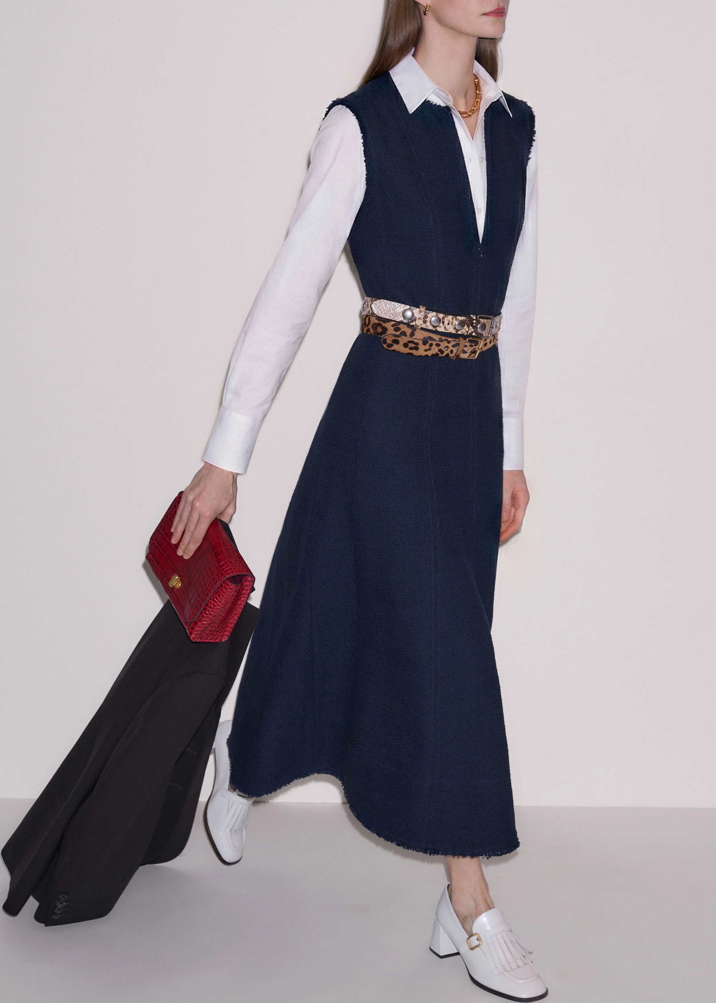 Fit + Flare Maxi Dress Tweed Tailoring | ME+EM US