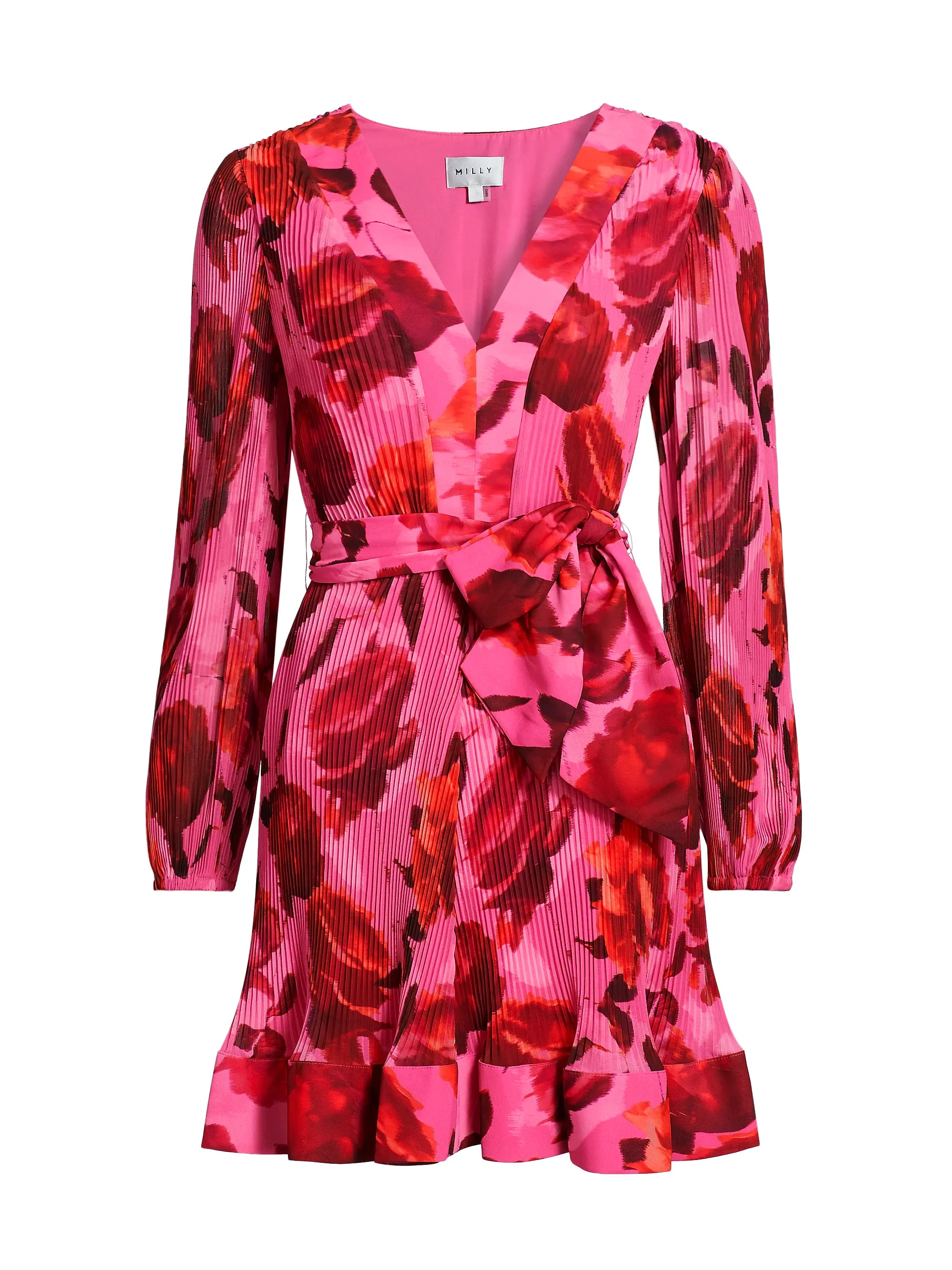 Liv Blurred Blossom Pleated Minidress | Saks Fifth Avenue