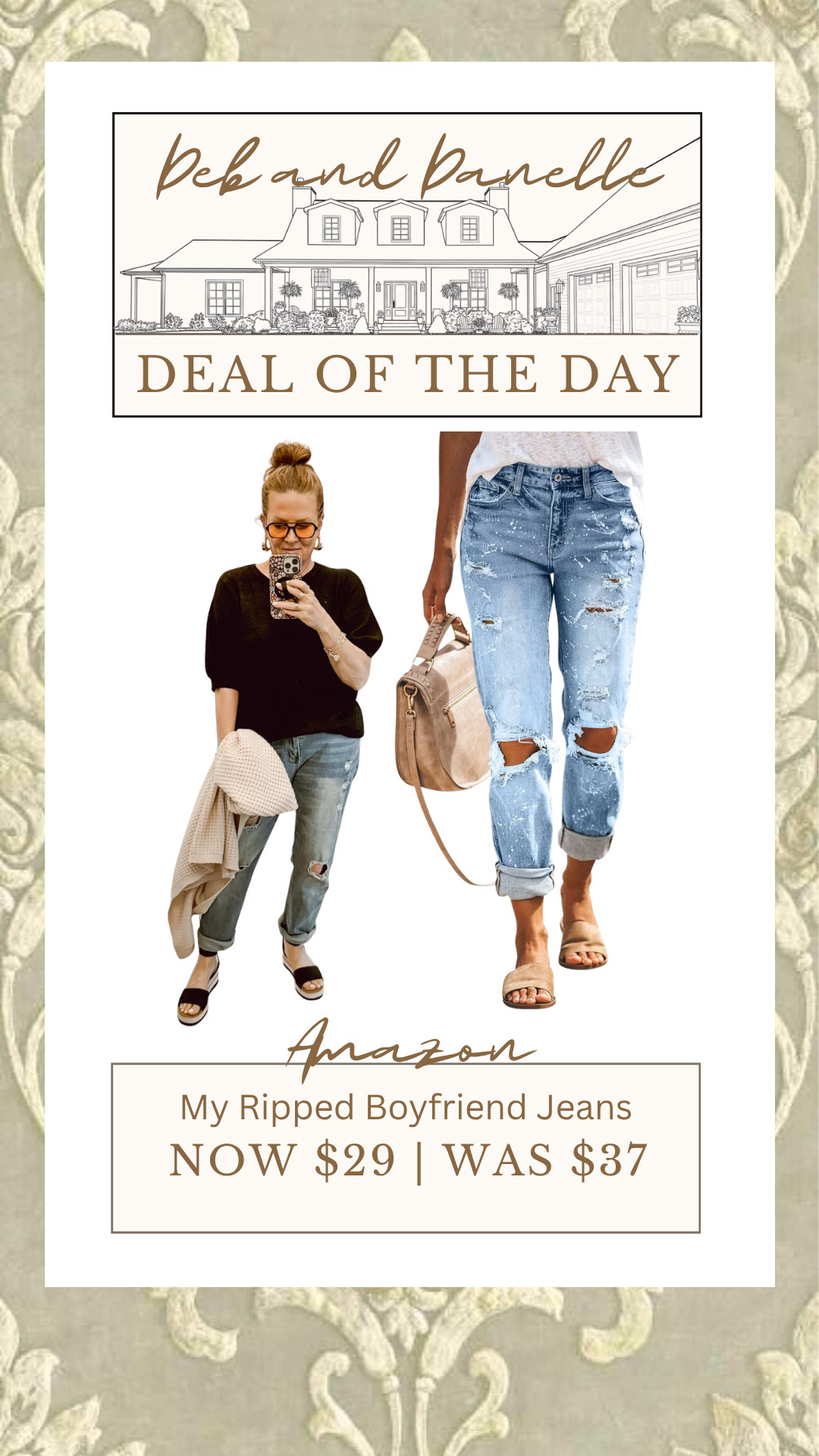 My ripped mid-waist boyfriend jeans are currently on sale from @Amazon. They are distressed and incredibly stretchy.  

 #LTKSaleAlert #LTKMidsize