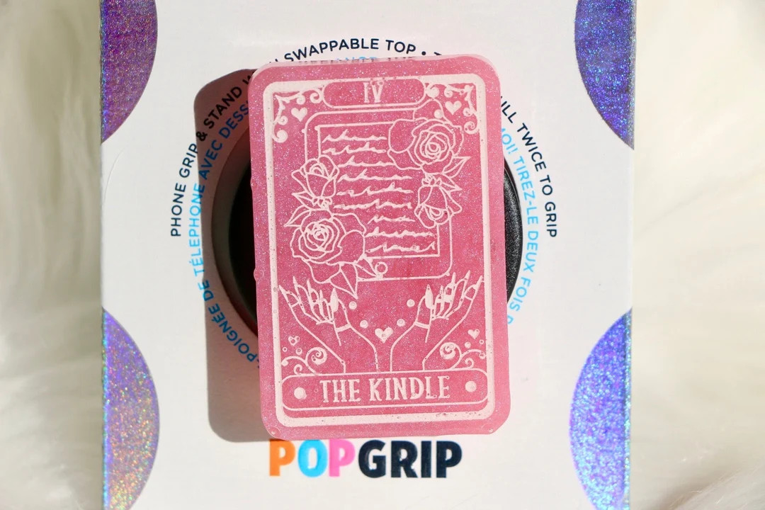 Kindle Tarot Card Resin Pink Pearlescent Kindle Grip Tarot Book Kindle Grip Witchy Book Themed Ph... | Etsy (US)