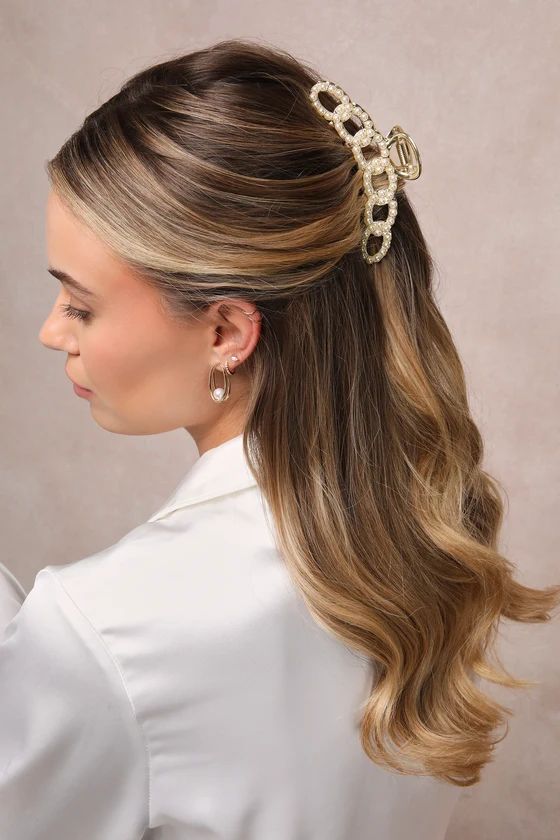 Exceptional Updo Gold Pearl Claw Hair Clip | Lulus