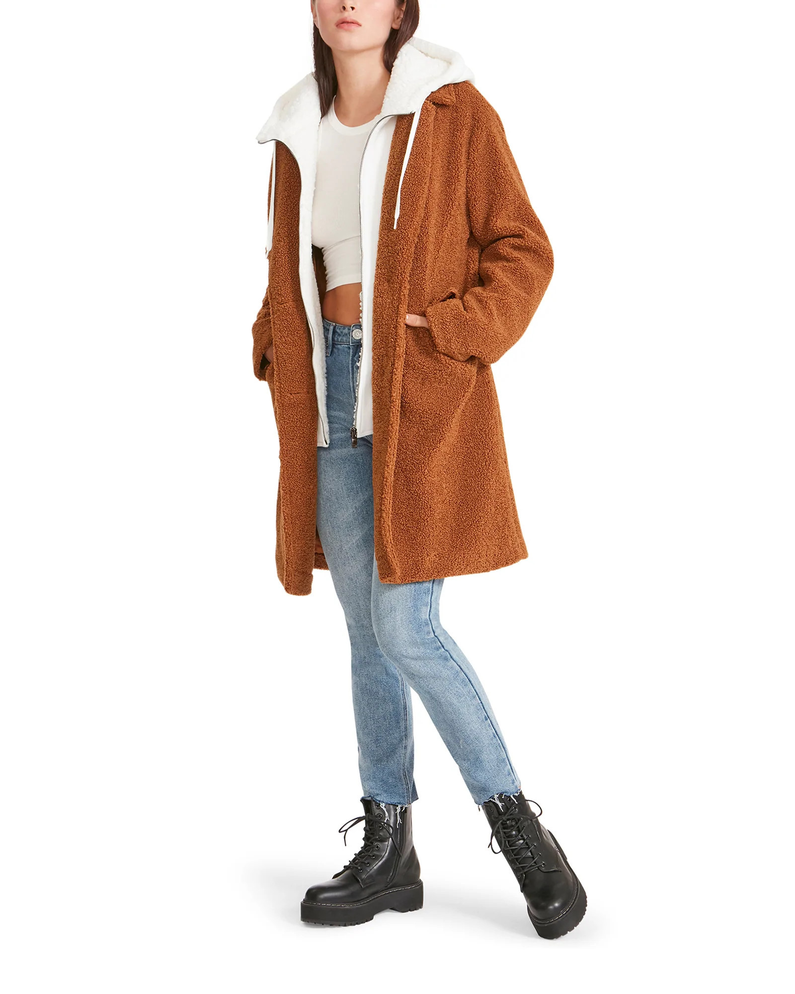 TEDDY COAT BROWN | Steve Madden (Canada)