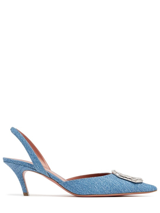60mm Camelia denim print suede heels | Luisaviaroma