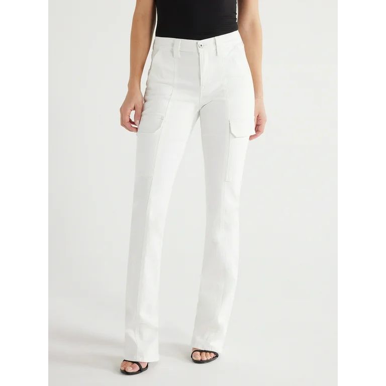 Sofia Jeans Women's Marisol Bootcut Mid Rise Cargo Jeans, 32.5" Inseam, Sizes 0-20 | Walmart (US)