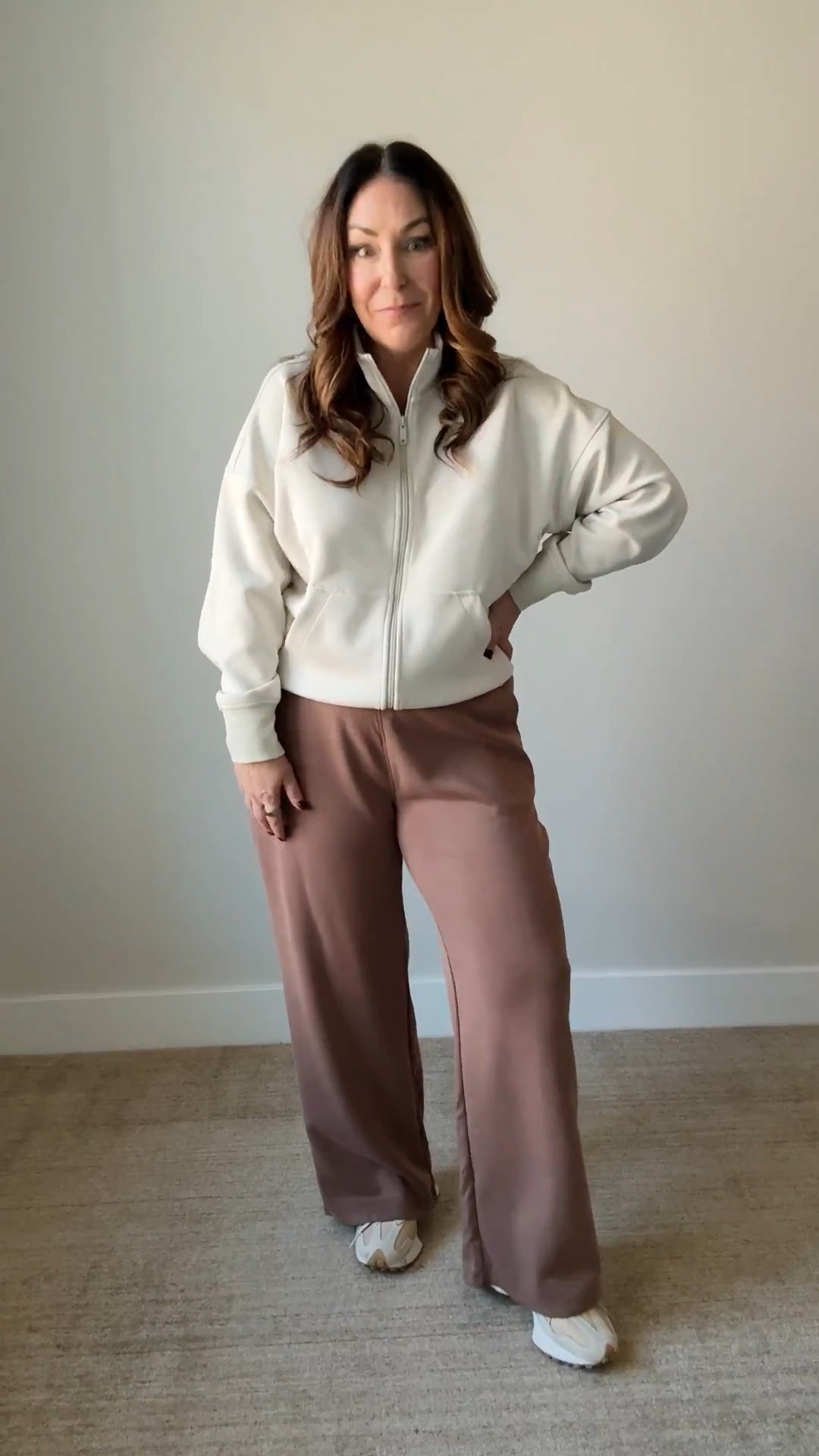 Fleece lined wide leg pants that come in lengths! Wearing XL 29” inseam. Size up if in-between// jacket XL 

#LTKMidsize #LTKOver40 #LTKSeasonal