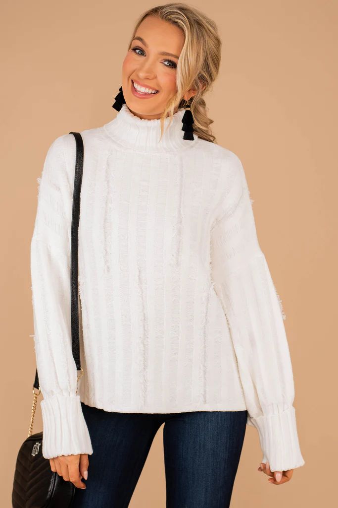 What I Know Cream White Turtleneck Sweater | The Mint Julep Boutique