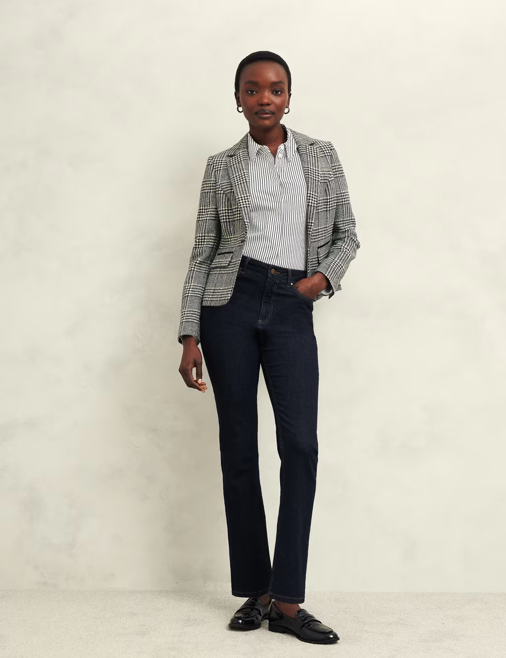 Pure Wool Checked Single Breasted Blazer | Marks & Spencer (UK)