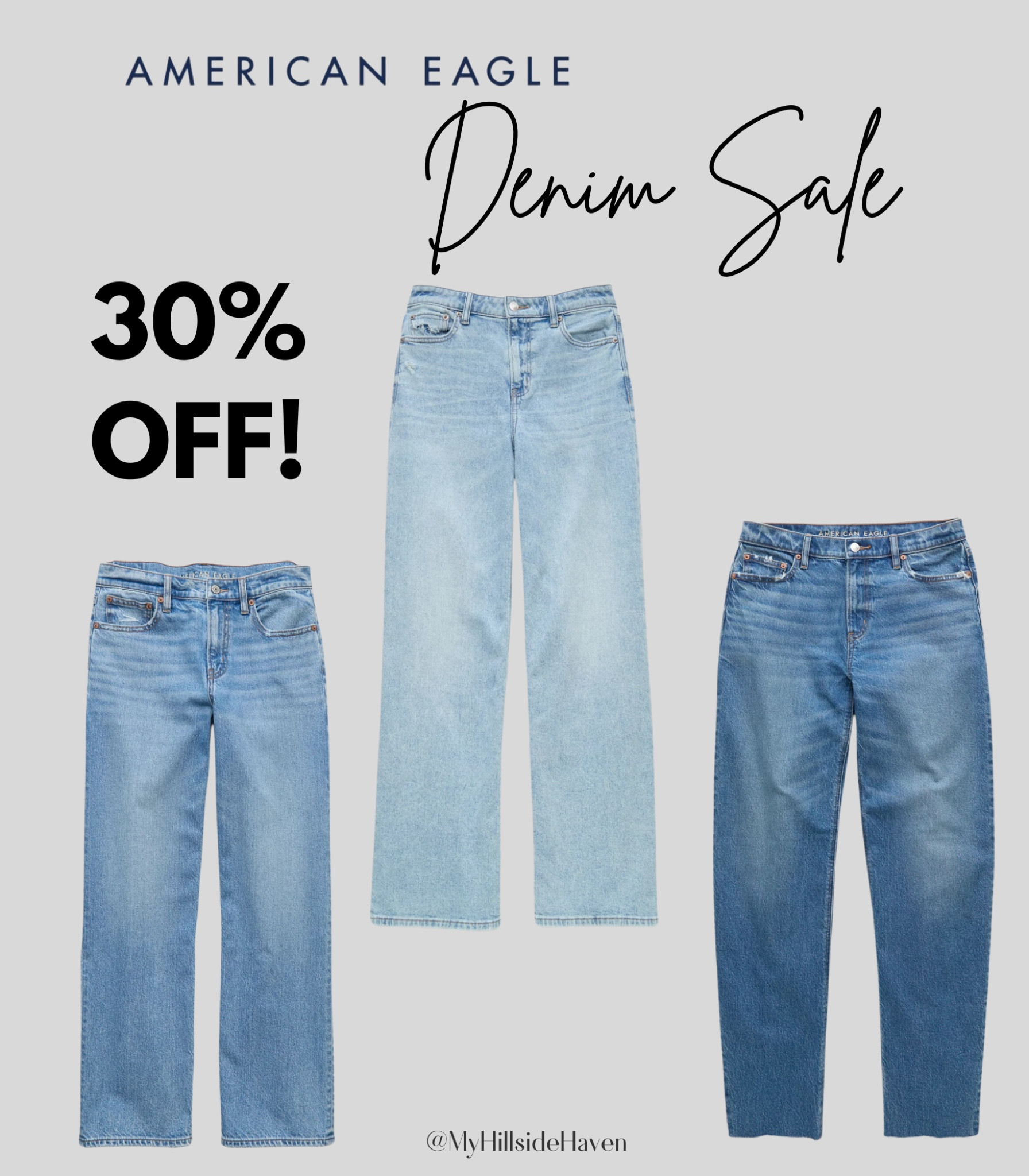 Jeans! Wide leg, straight leg, barrel jeans, stovepipe jeans 30% off! What a deal! American Eagle Jeans 

#LTKStyleTip #LTKSaleAlert #LTKBeauty