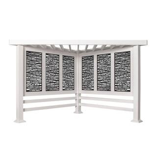 Richmond 8 ft. x 8 ft. White Steel Modern Cabana Pergola | The Home Depot