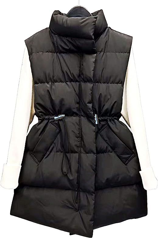 Apperloth Women's Cotton Padded Quilted Zip Vest Lightweight Thickened Outwear Jacket Long Down P... | Amazon (US)