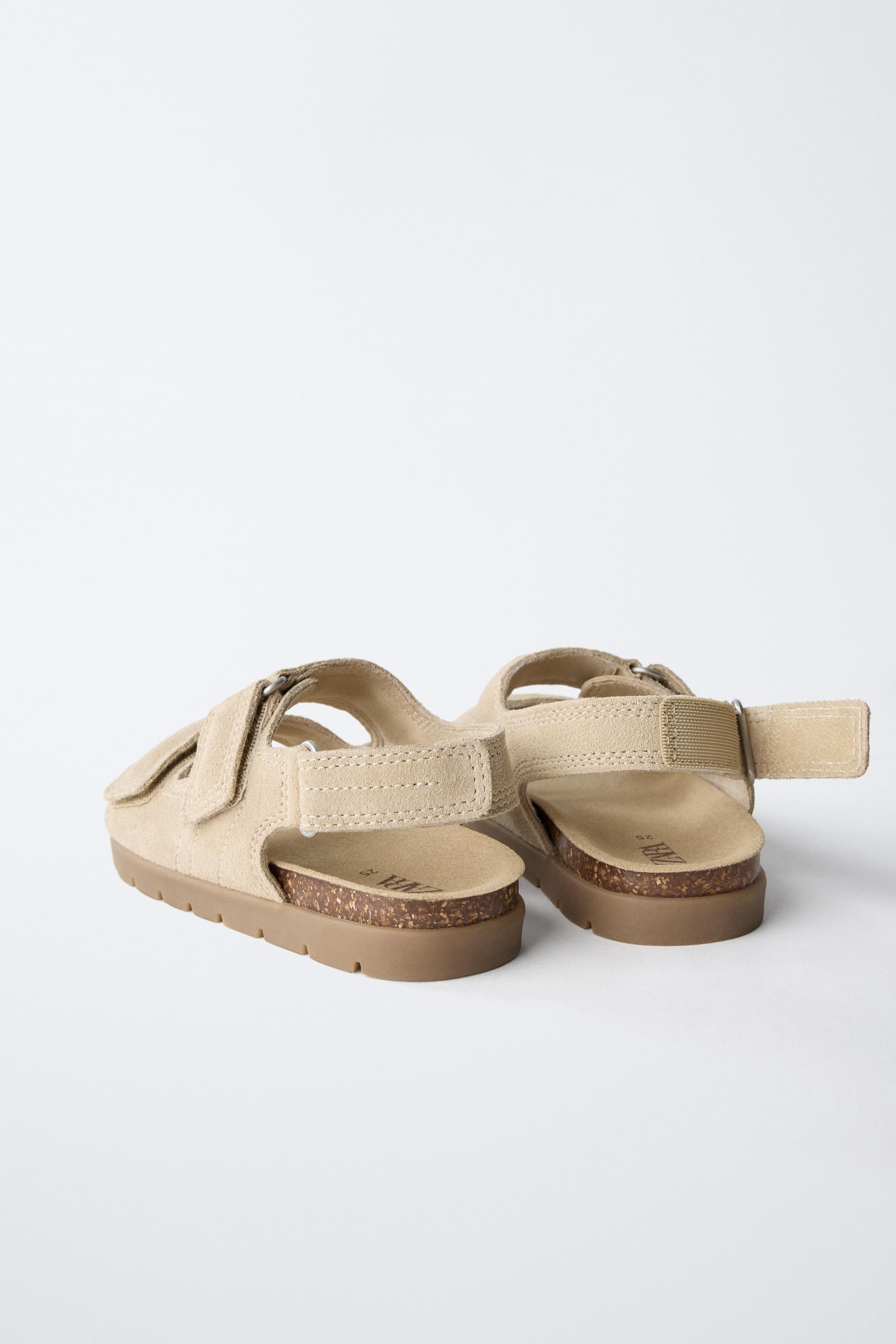 DOUBLE-STRAP LEATHER SANDALS | Zara UK
