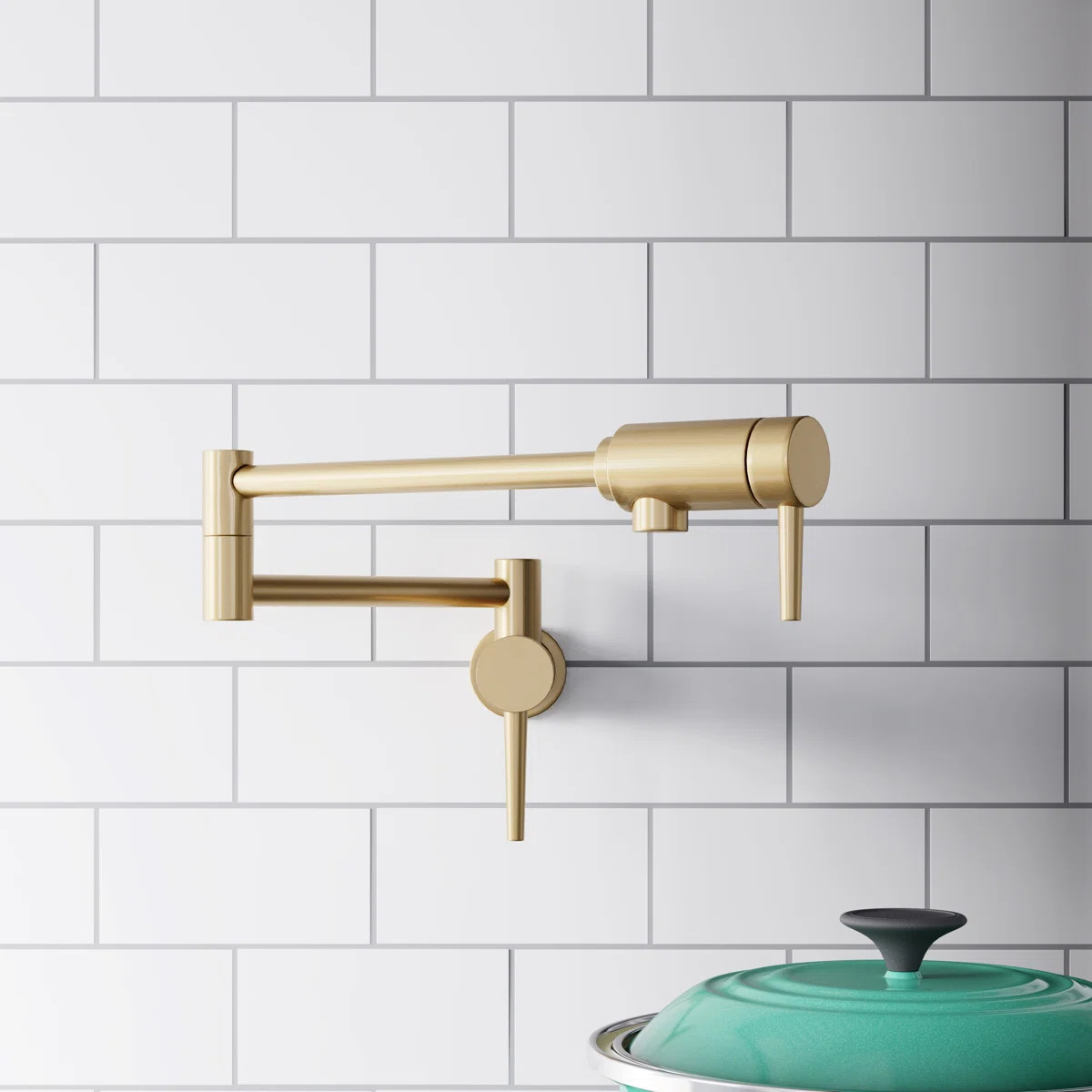 Contemporary Pot Filler Faucet, Wall Mount Pot Filler Kitchen Faucet 1165LF-CZ | Wayfair North America