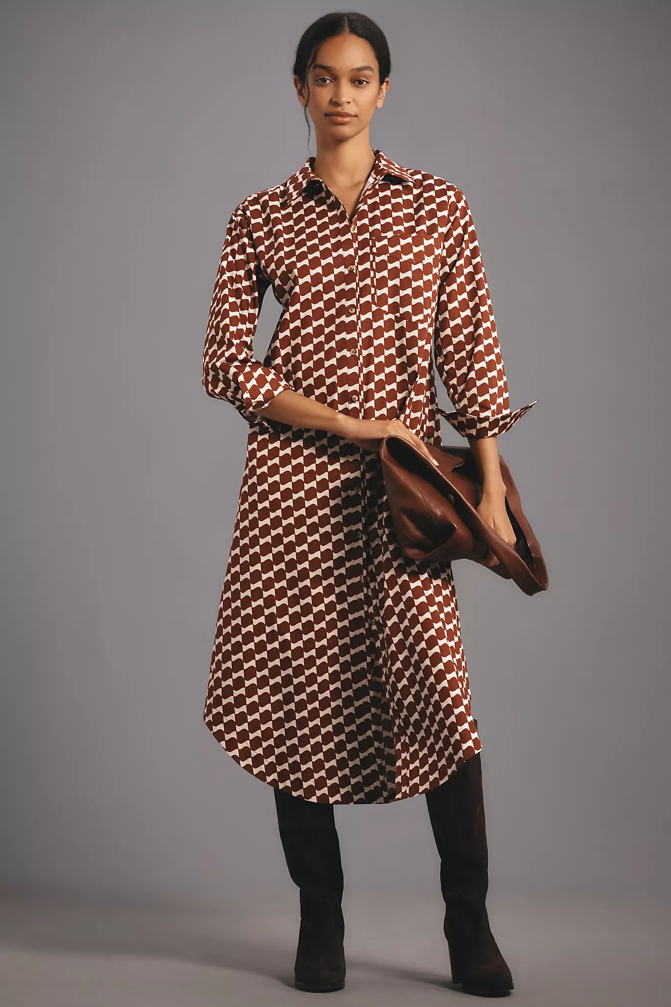 The Soren Long-Sleeve Shirt Dress by Maeve | Anthropologie (US)