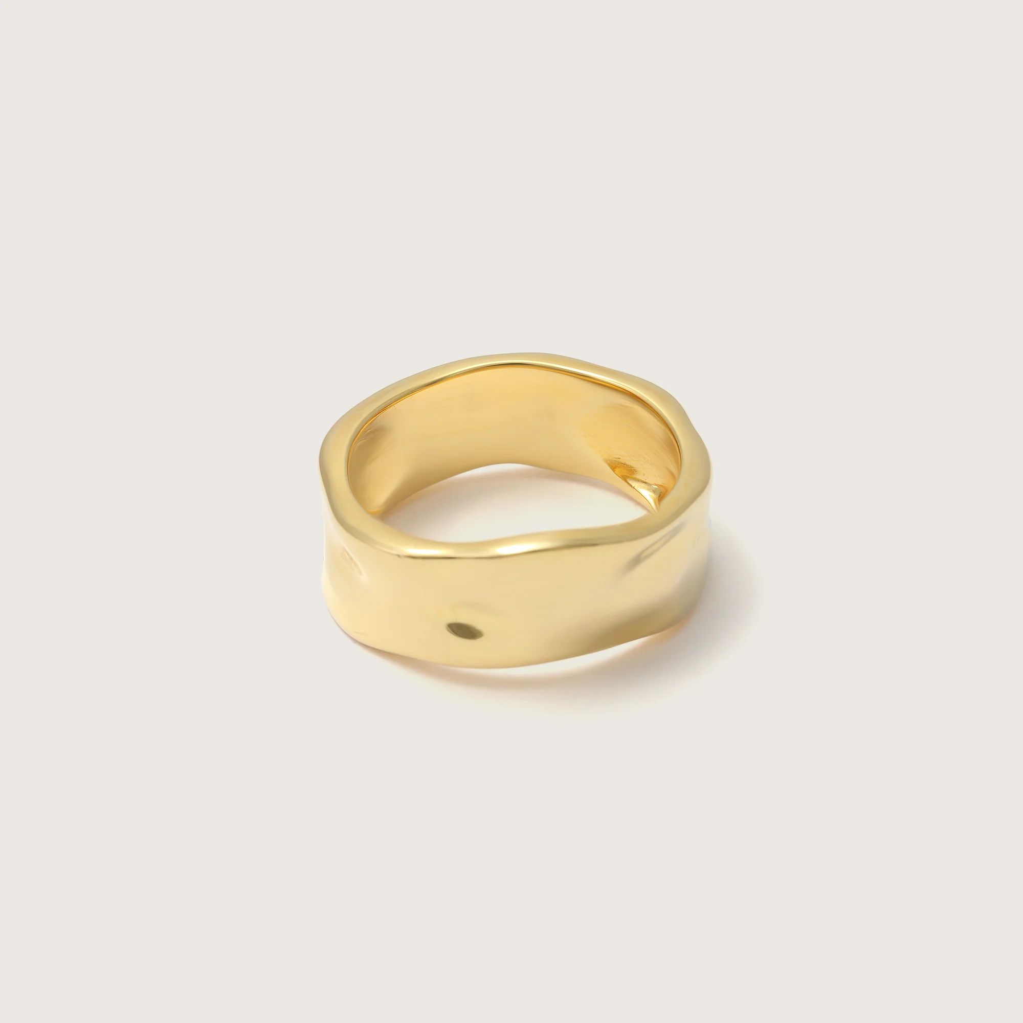 Gold Chunky Flux Band Ring | Milly Grace Ltd